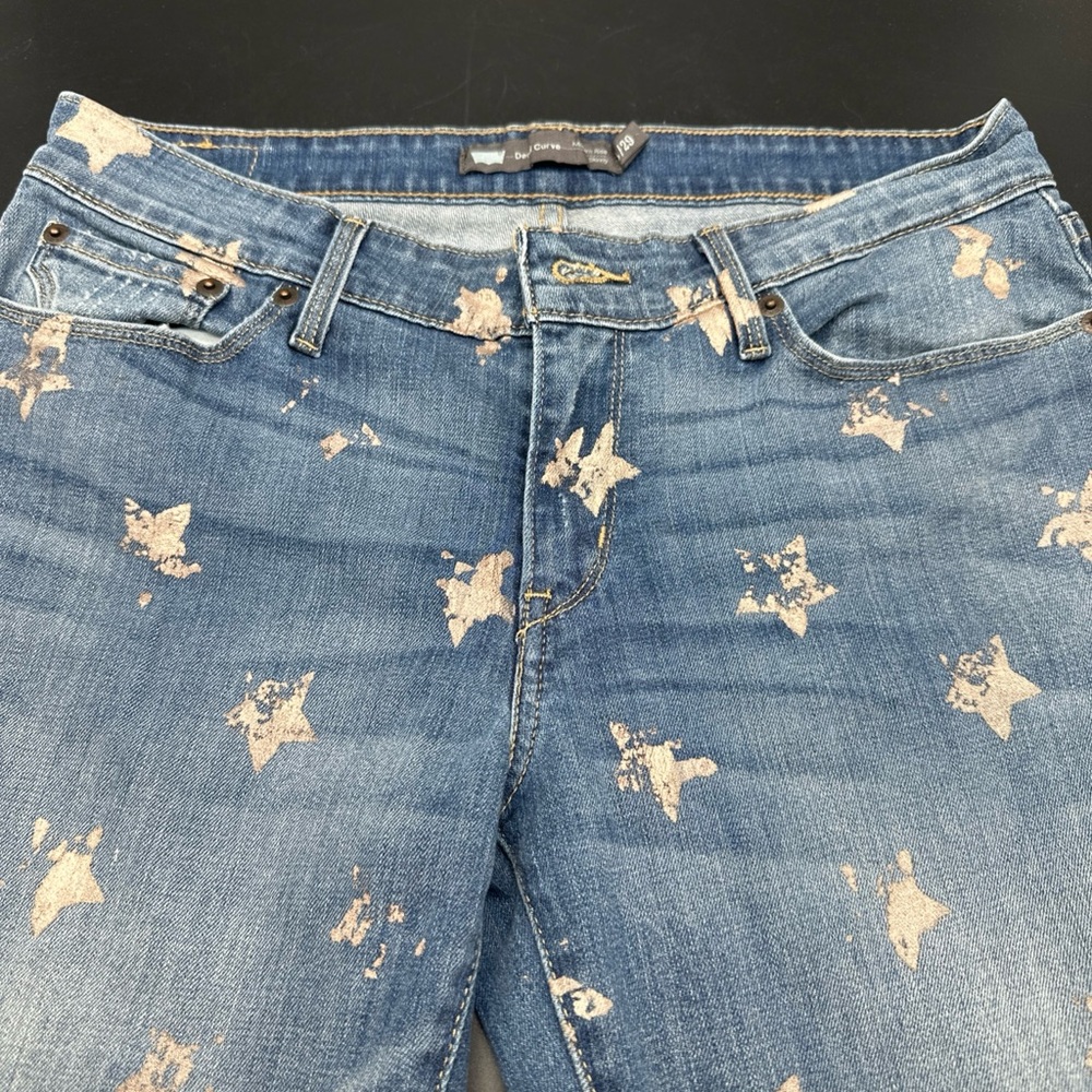 Women's Levi’s Blue Star-Patterned Skinny Jeans Y2K Style Sz 8/29